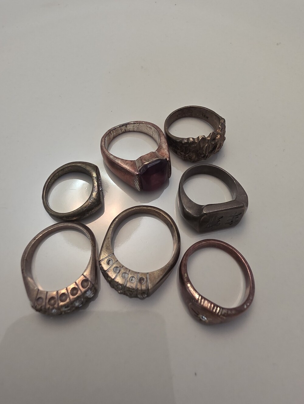 Antique/Vintage Bronze Brass Or Copper Ring Bundle Repair Repurpose Wear - Picture 13 of 16